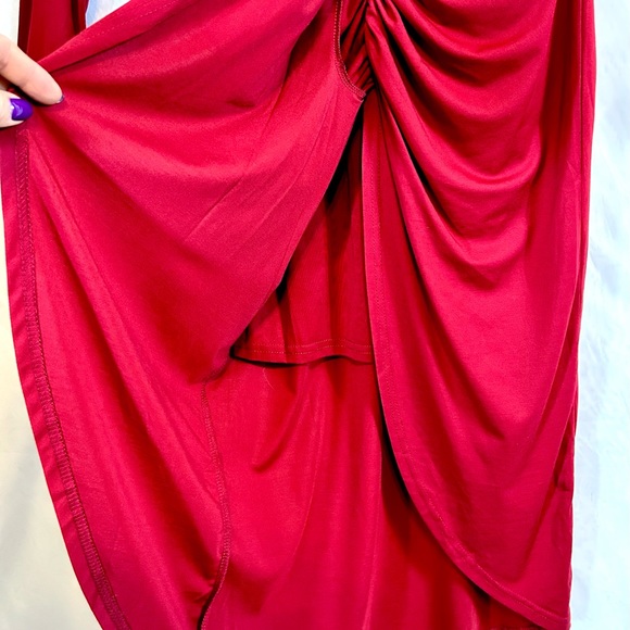 NWT Pretty Garden Red Midi Bodycon Dress / Small - Picture 7 of 11